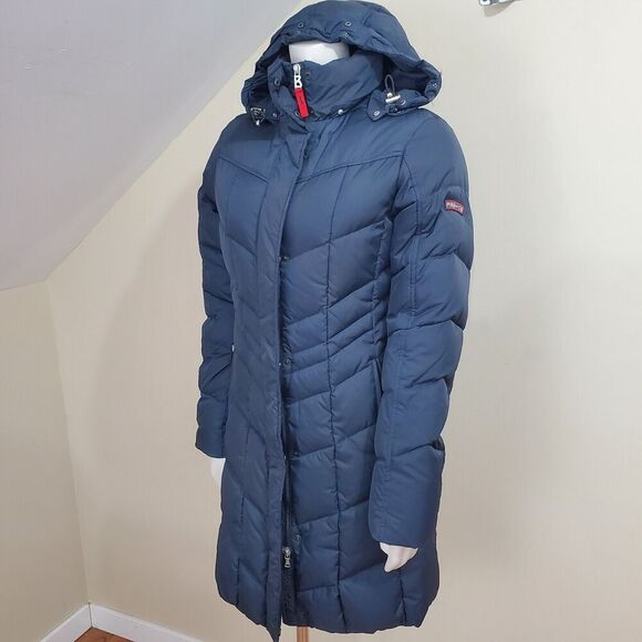 Bogner Fire + Ice Womens XS Size 4 mid length Puffer Down Hooded Miss Faux Fur - Picture 1 of 16